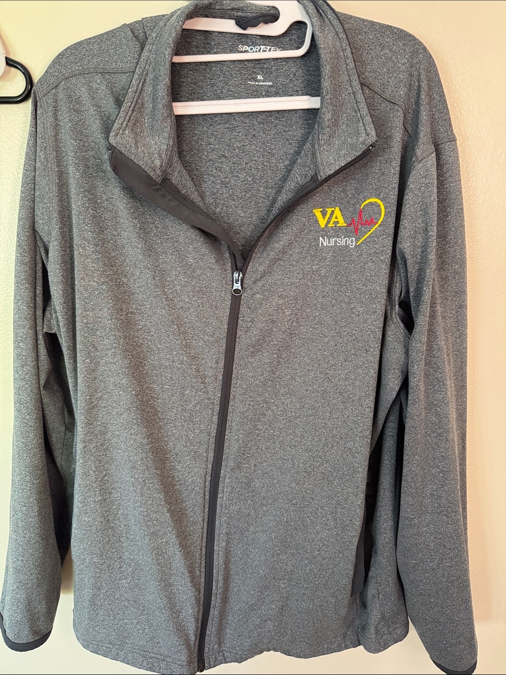 Sport-Tek Gray VA Nursing Full-Zip Utility Jacket with Yellow Logo